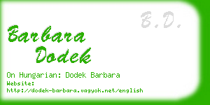 barbara dodek business card